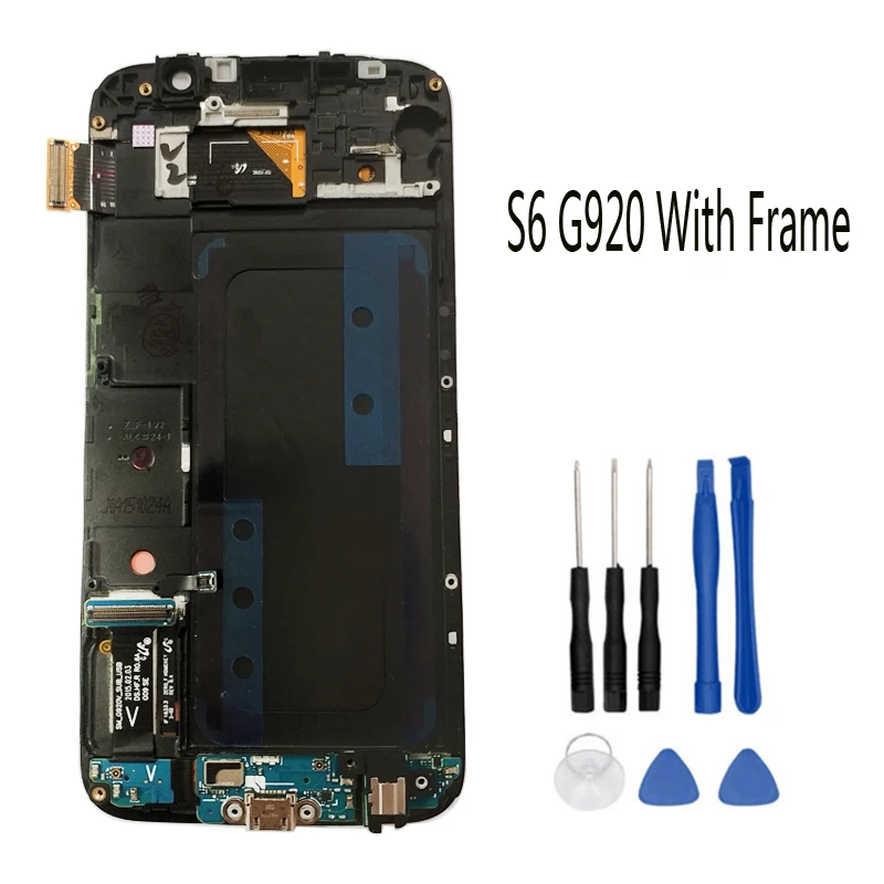 ЖК дисплей Super AMOLED для Samsung GALAXY S6 G920 G920F с сенсорным экраном и дигитайзером в сборе