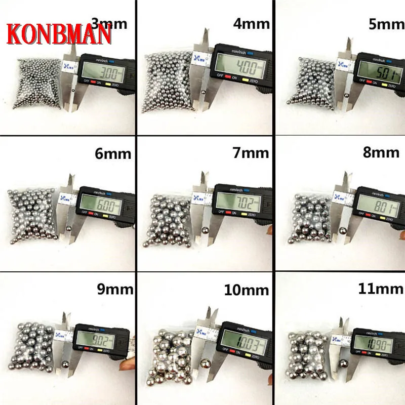

100 pcs/Lot 3mm-8mm Steel Balls Slingshot Hunting High-carbon Steel Slingshot Balls Catapult Slingshot Hitting Ammo Steel