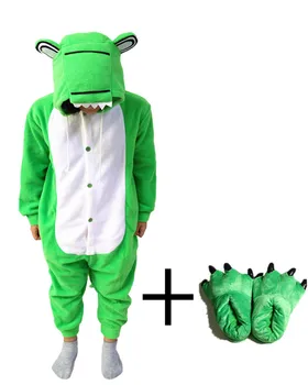 

2017 Winter Fashion Green Crocodile Onesie Long Sleeve Loose Sleepwears Girls Jumpsuit Pajamas Animal Cute Paw Shoes In Stock