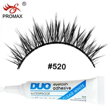 PROMAX 520 False Eyelashes 3 Pairs Handmade Fake Eyelashes Soft Natural Crisscross Eye Lashes With 1 PCS DUO Eyelash Glue