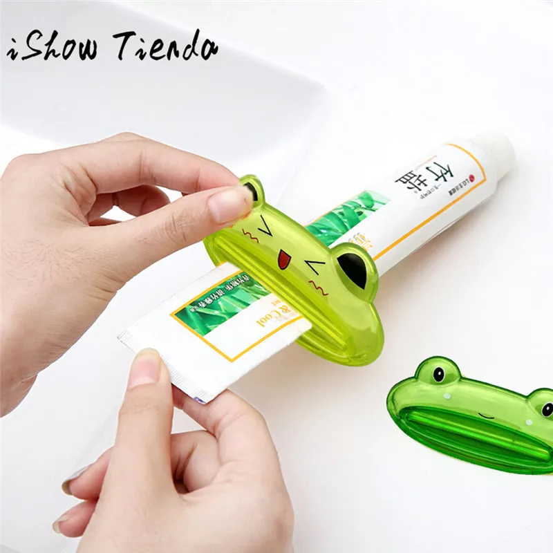 

ISHOWTIENDA 1PCS Cute Bathroom Home Tube Rolling Holder Squeezer Easy Cartoon Toothpaste Dispenser Toothpaste Extruder 0113