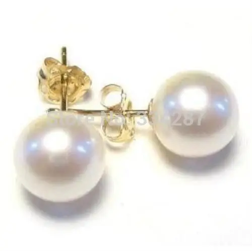 

7.5-8MM Akoya White Pearl 14K Yellow Gold Earring Studs