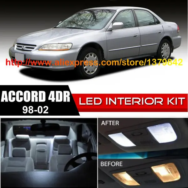 

Free Shipping 12Pcs/Lot 12v Xenon White/Blue Package Kit LED Interior Lights For 98-02 Honda Accord 4dr