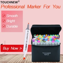 TOUCHNEW 30/40/60/80/108/168 Цвета маркер для рисования ручка на спиртовой основе маркеры двойная головка манга, ручки для рисования, товары для рукоделия