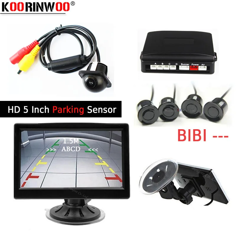 Парктроник Koorinwoo HD камера заднего вида 5 дюймов 4 радара парктроник|sensor microwave|sensor
