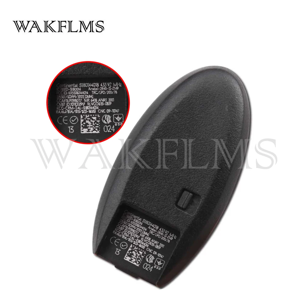 3 Buttons 433MHz FSK PCF7952A / HITAG 2 / 46 CHIP TWB1G694 Proximity Keyless Go Smart Card Remote Key Fob for Nissan Lannia 2016