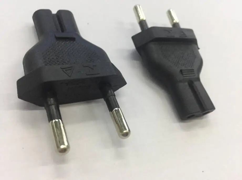 

LBSC Europe CEE7/16 two pin plug to IEC C7 receptacle plug adapter. Rated up to 2.5A 250V 2 PACK