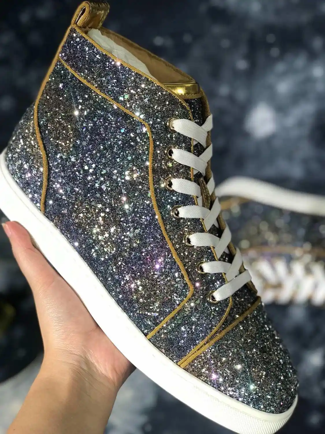 glitter red bottoms sneakers