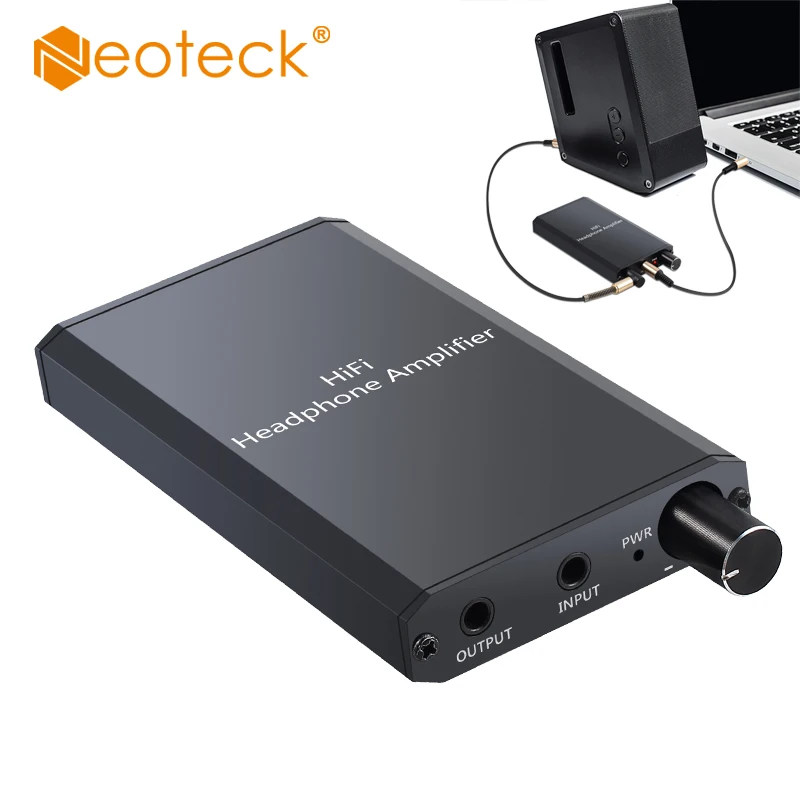 Neoteck Portable HiFi Earphone Headphone Amplifier Two Stage Gain Switch Headphone Amplifier 3 5mm AUX Input Output Amplifier