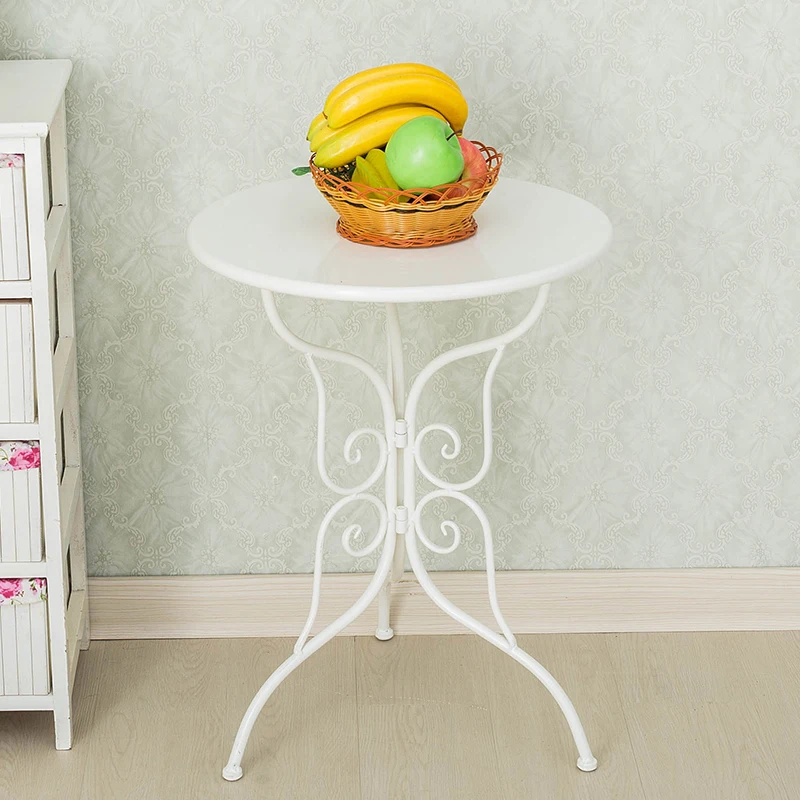 Metal Tea Table Simple Modern Iron Round Coffee Table Creative Tea Table for Apartment