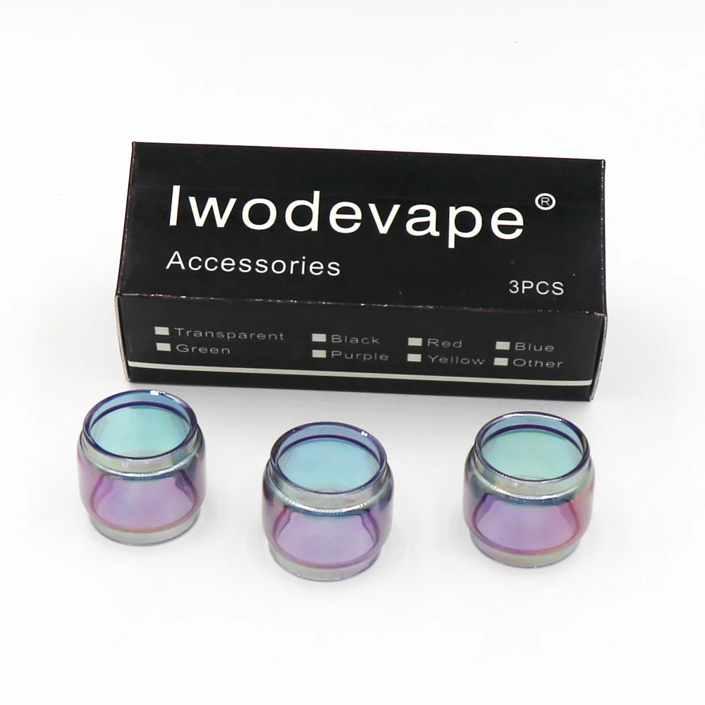 Iwodevape Vape интимные аксессуары для электронной сигареты, стеклянная трубки Манта RTA Радуга без каблука стекло 3 Упак. Прозрачный Радуга