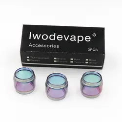 Iwodevape Vape интимные аксессуары для электронной сигареты, стеклянная трубки Манта RTA Радуга без каблука стекло 3 Упак. Прозрачный Радуга