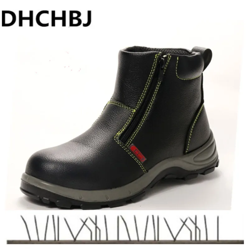 

Cow Leather Men's Winter Safety Shoes With Steel Toe Large Size 36-47 Work Shoes For Men Safety Welding Shoes Puncture-Resistant