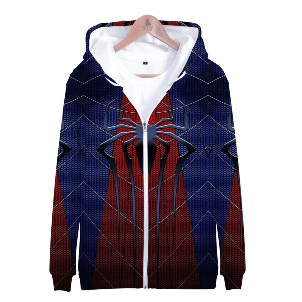 

Anime Hoodies Sweatshirts Men 3d Printing Spider Man Far From Home Zipper Sweatshirt Harajuku Endgame Cosplay Plus Size Autumn