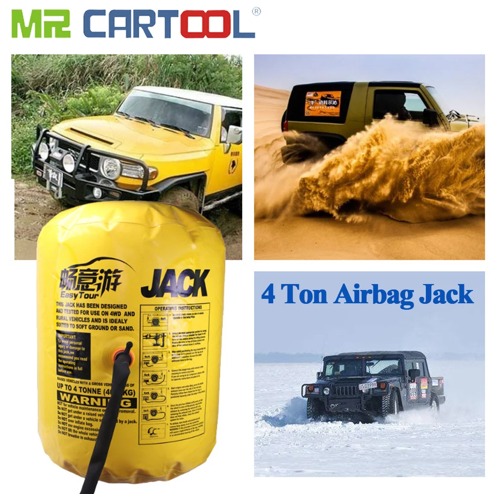 

Mr Cartool 4 Ton Exhaust Air Jacks Airbag 4T Inflatable Jack for Car SUV Three-layer Thickening Protection Rise Height 78m