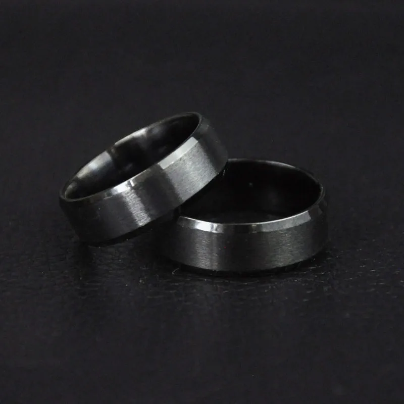 Buy 30Pcs Black Stainless Steel Men Rings Lots Jewelry