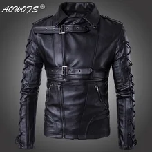 Men's Leather Jacket High Quality Black Leather Jacket Fashion Motorcycle PU Leather Jacket Large Size Men's S-5XL-B002