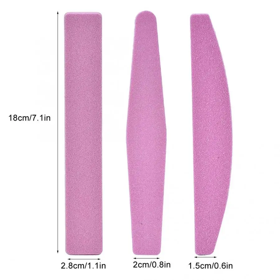 3 типа профессиональная маникюрная пилка полировальные пилки педикюр инструмент для дизайна ногтей+ стальная пластина