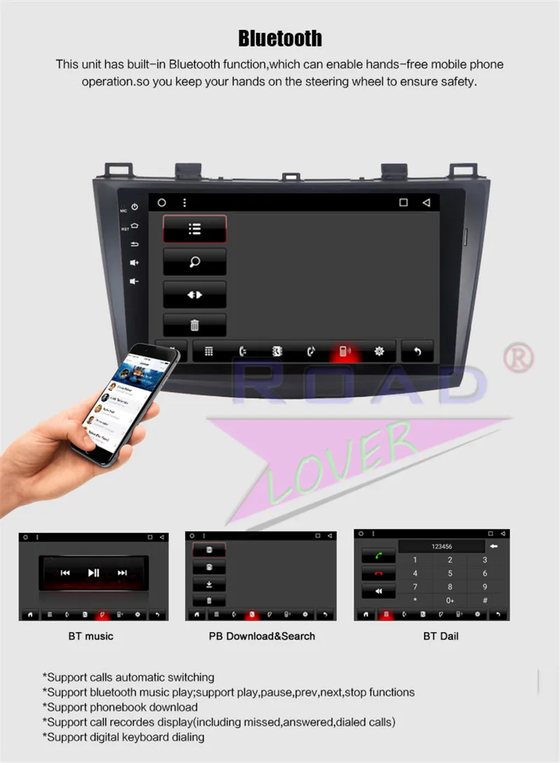 android 6.0 car stereo 2 din quad core For Mazda 3 star cheng 2013
