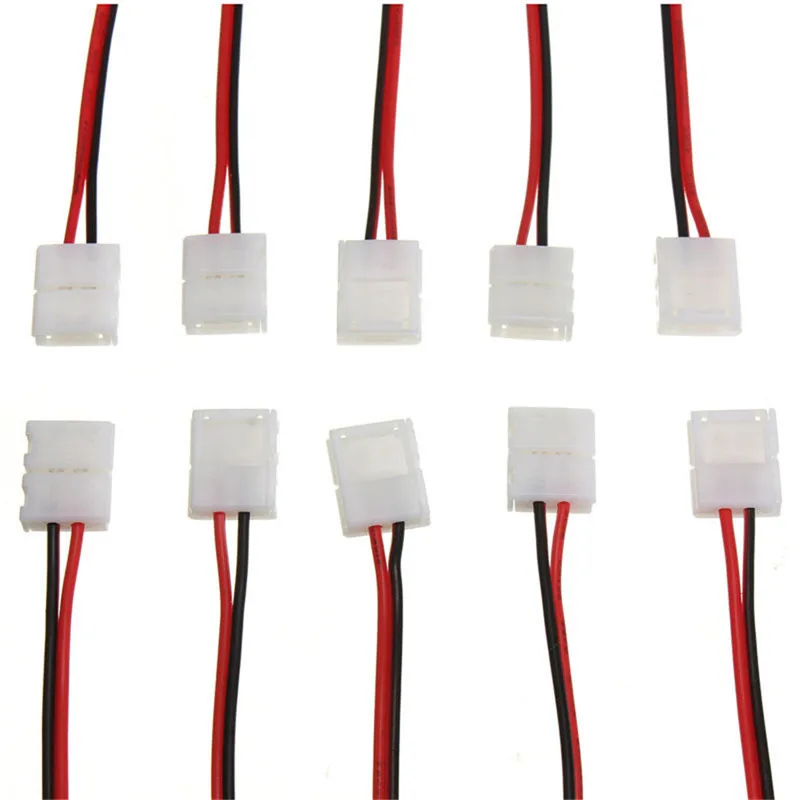 Высокое качество 10 шт./лот PCB кабель 2 Pin светодиодные ленты разъемы 3528/5050 8 мм/10 мм