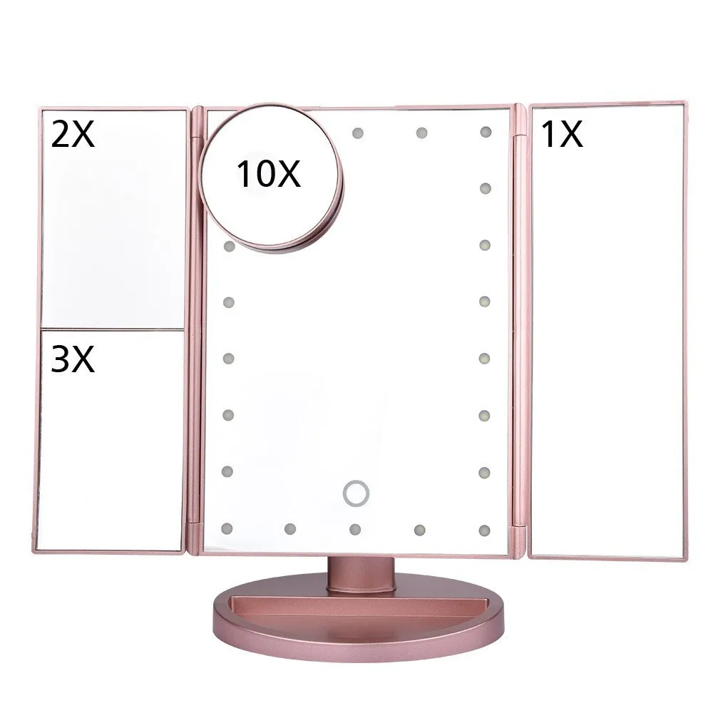 22 свет светодиодный LED макияж зеркальный стол 1X2X/3X/10X увеличительное espejo де maquillaje vanity Лупа экран складное зеркало