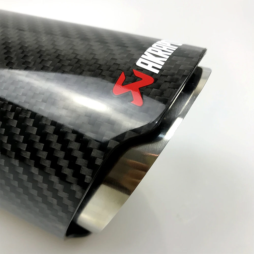 1 шт. Akrapovic глянцевый черный углеродное волокно автомобиля Универсальный выхлопной трубы задний глушитель прямой край