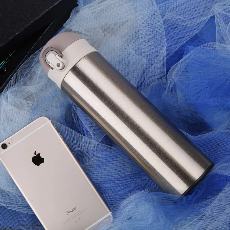 

LiangTY 304 Stainless Steel 500ml Vacuum Thermos Straight Sports Water Bottle Business Office Gifts Outside Portable Bottles