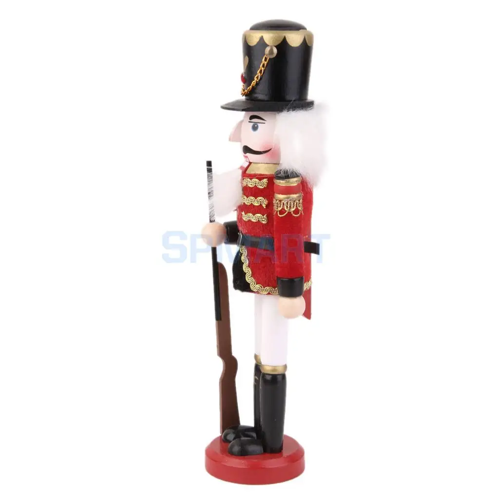 2 pieces 30cm Wooden Nutcracker Soldier Action Figures Festival Christmas Decoration Ornaments Xma`s Toys Gifts