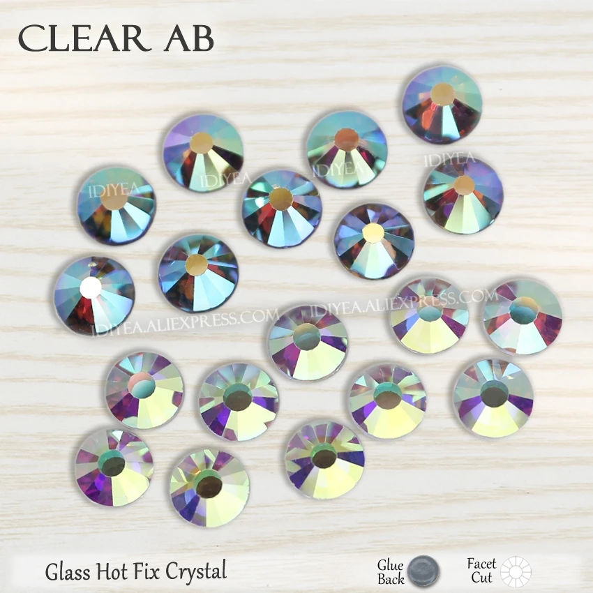 

Clear AB hotfix rhinestones crystal strass glass glitters flatback hot fix stone for diy sparkling wedding diamond dress sequins