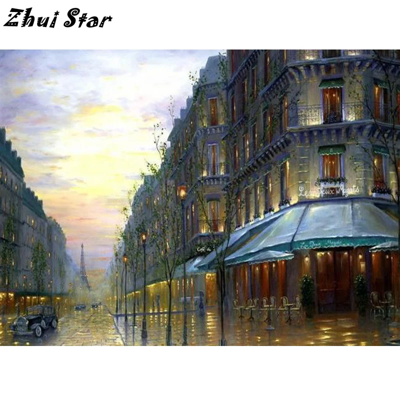 NEW 5D Diy Diamond Embroidery Architectural Landscape Painting Needlework Rhinestones Mosaic Patterns Cross-Stitch Decor FC1977 | Дом и сад