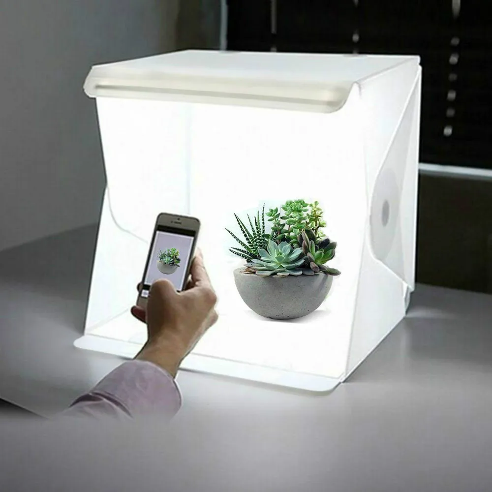 

Portable Folding 23cm/9" Lightbox Photography LED Light Room Photo Studio Light Tent Soft Box Backdrops for Digital DSLR Camera