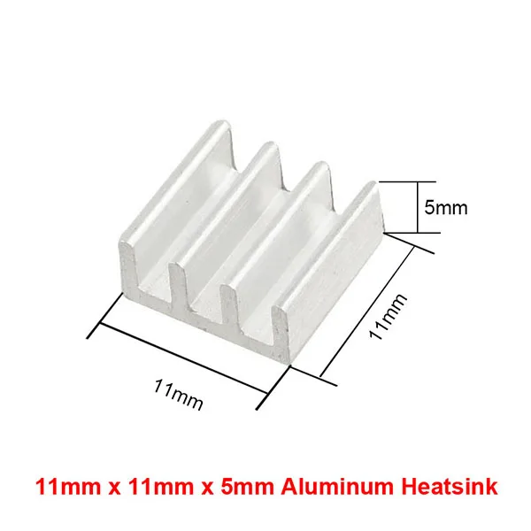 20 Pcs Silver Tone Aluminum Heat Sink Heatsink 11mm x 11mm x 5mm