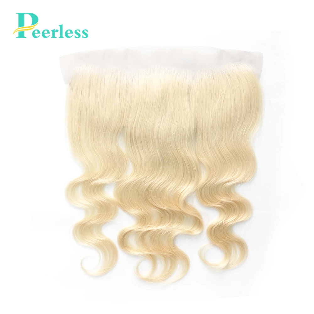 Peerless Virgin Hair 613 блонд швейцарское кружево объемная волна Кружева Фронтальная 13х4