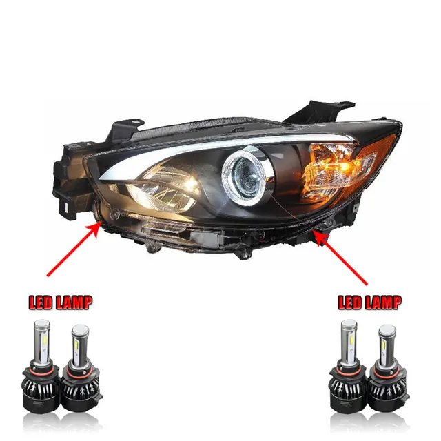 AUTO.PRO For Mazda CX 5 headlights 2013 2015 H7 xenon for CX 5 LED light bar headlamps Q5 bi