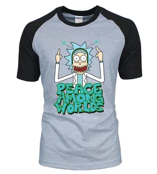 

Rick and Morty Peace Among Worlds Science Shirt 2020 Summer Cotton Raglan T Shirts Harajuku T-Shirt Brand Tops Tees For Adult