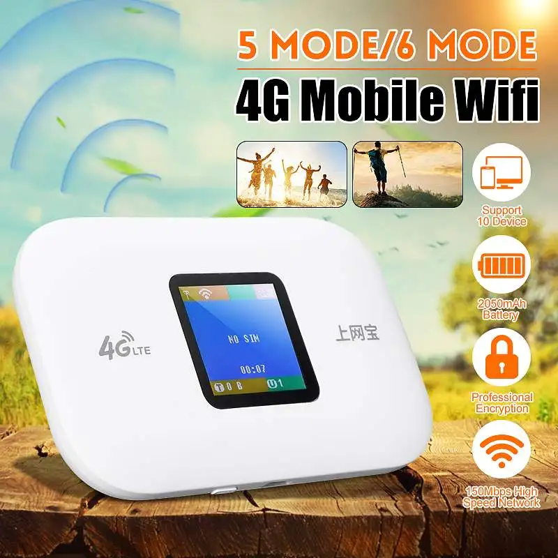 

4G Car Wireless Router Portable Wifi Internet Treasure 150Mbps Five-mode / Six-mode Color Screen