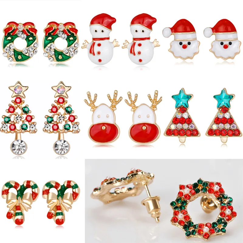 Модные женские туфли Санта Клаус Снеговик прекрасный дерево колокол Рождественская ювелирные изделия серьга с рождественской тематикой для Для женщин Подарки
