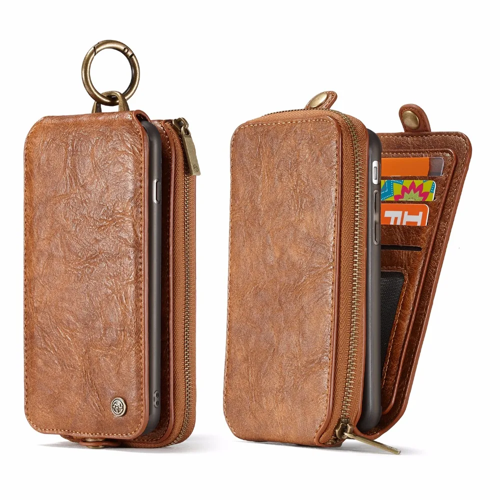 

Caseme Genuine Leather Phone Wallet Bag Flip Cover Case for iPhone 7 /7 Plus Retro Fashion Flip Phone Cover Bag Card Slot Holder