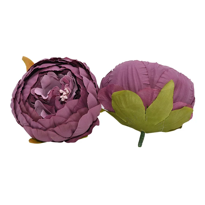 1pc 8cm Big Artificial Peony Flower Heads DIY Silk Flower Head for Wedding Home Party Decoration Flowers Fake Flower