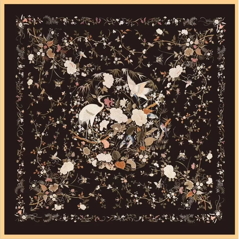 

Crane Prints 100% Twill Silk Scarf Wraps Shawl Foulard Head Scarves 35" X 35"