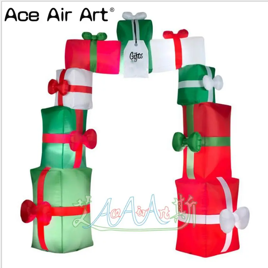 New design new year party decorations lighted Christmas inflatable arch built on gift boxes | Дом и сад