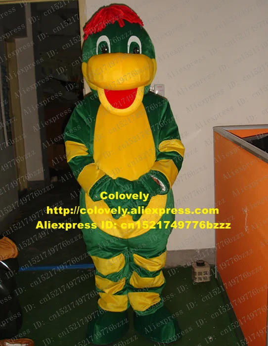 Костюм-талисман живого зеленого динозавра Mascotte Dino фитодинозавра взрослая с