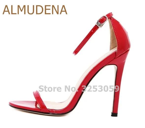 

Женские босоножки ALMUDENA из лакированной кожи на одной лямке, туфли-лодочки на шпильке с пряжкой и ремешком, лаконичные туфли-гладиаторы