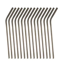 1000 шт/лот 304 согнутые соломы из нержавеющей стали многоразовые соломинки для фруктового сока с водой под заказ логотип