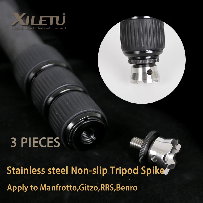 3-Pieces-XILETU-XDS-3W-3-8-inch-Non-slip-Stainless-steel-Tripod-Spike-For-Manfrotto