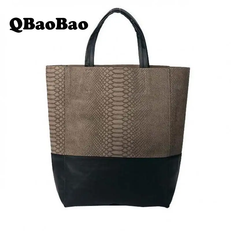 Fashion Women Bag Leather Bucket Composite Bag Snakeskin Pattern Retro Tote Bag New Shoulder ...