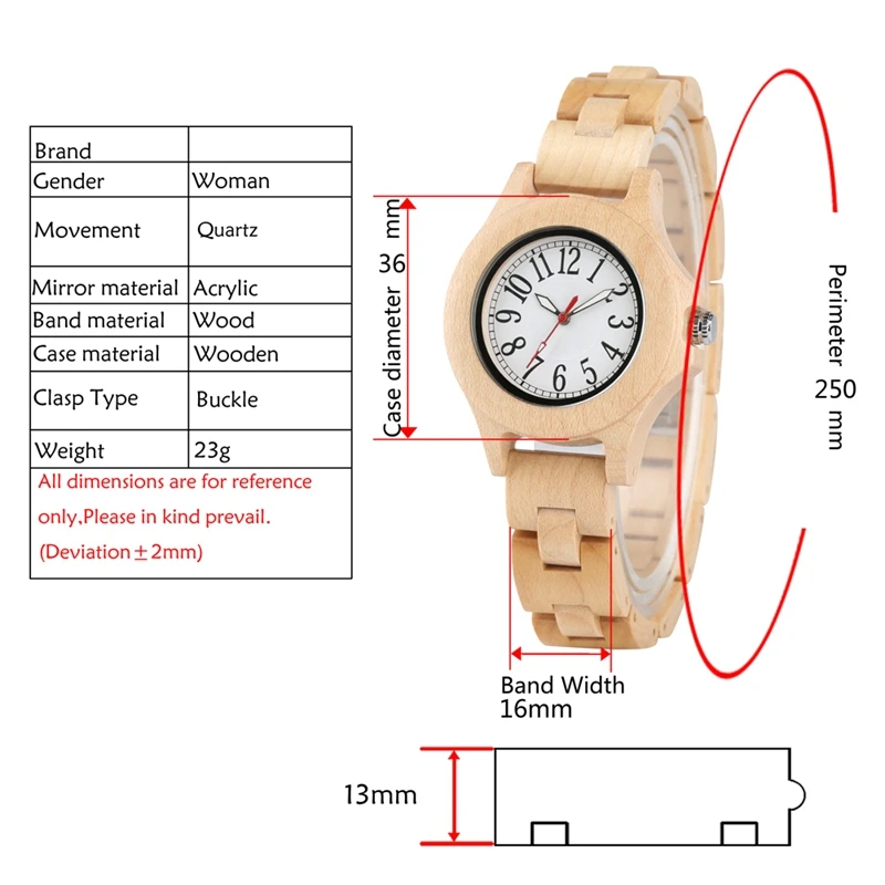 Pure Little Cute Round Dial Chic HOur Clock Full Bamboo Wood Watch Women Quartz Wooden Bracelet Watch Women's Wrist Reloj Mujer 2019 2020 2022 2023 (6)