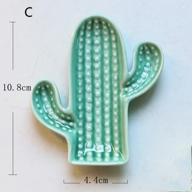 Керамические цветы и украшения в виде ананаса блюдо мороженое тарелки для закусок конфеты кактус Органайзер лоток для хранения блюдо украшения дома ремесла - Цвет: C