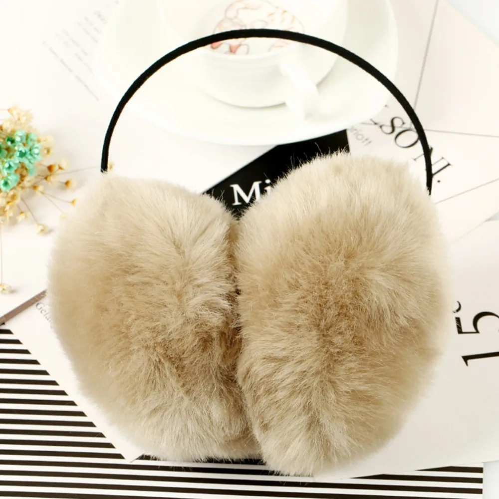 2016 Women Faux Rabbit Fur Earmuffs Girls Cute Plush Fluffy Ear Warm