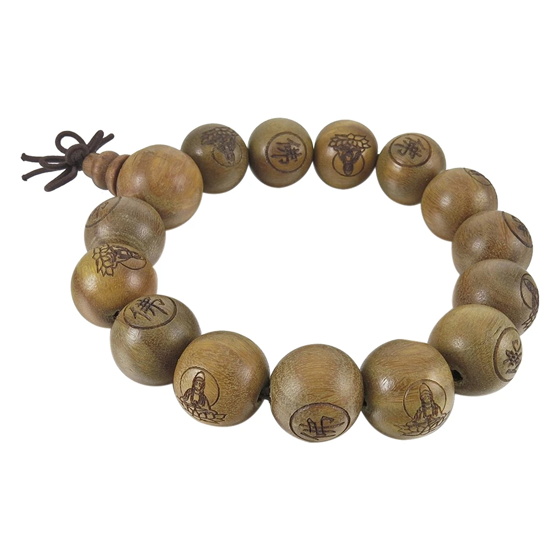 14mm Wood Bracelet Link Wrist Tibetan Buddhist Green Sandalwood Wrist Tibetan Buddhist Green Sandalwood